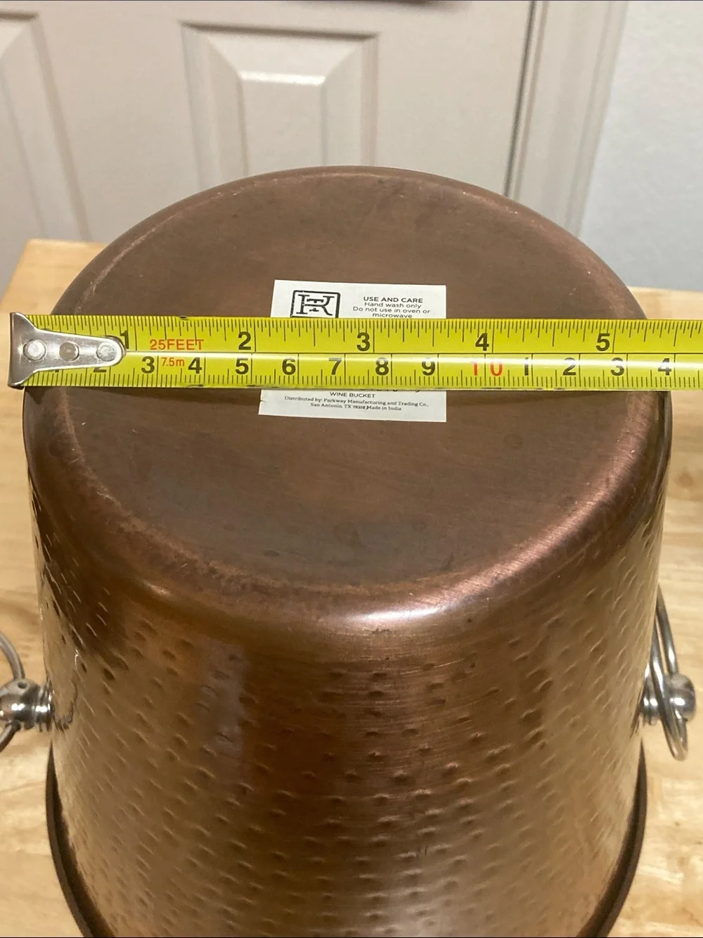 Kitchen & Table by H-E-B Ice Bucket Hammered Metal Copper Silver